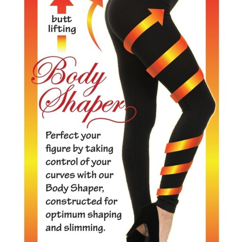 NEW BOUTIQUE BODY SHAPER ANKLE LEGGINGS NAVY IVORY